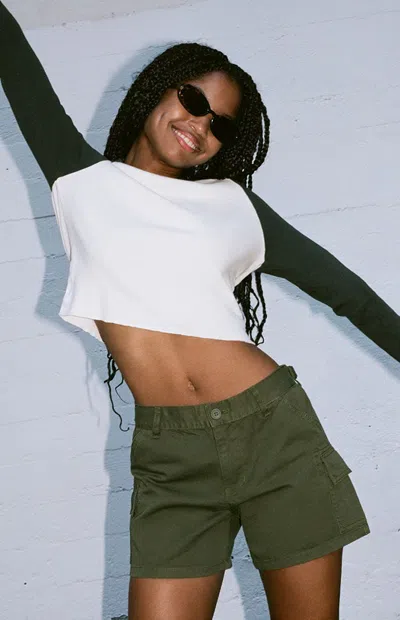 John Galt Women's Green Cargo Shorts