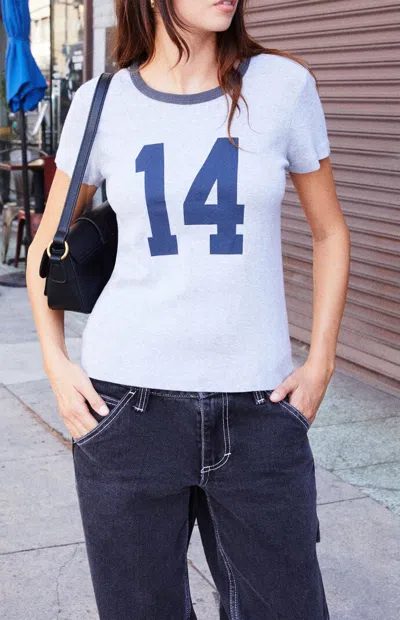 John Galt Women's Hailie 14 Ringer T-shirt In Gray