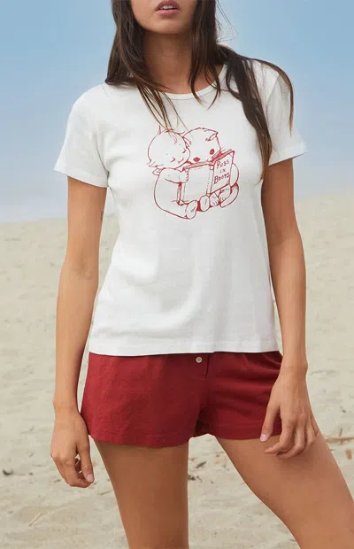 John Galt Women's Hailie Puss In Boots T-shirt In White