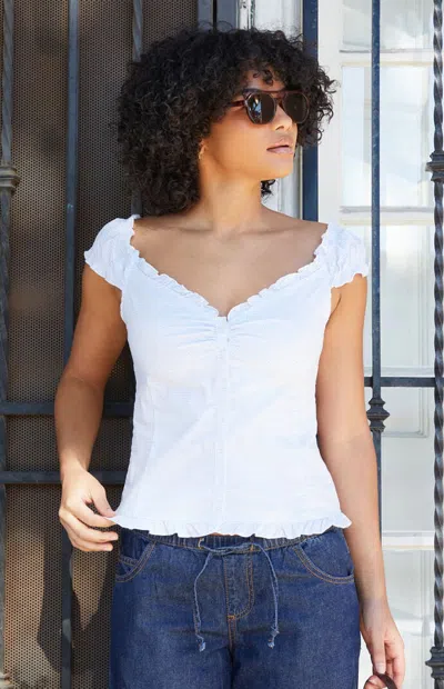 John Galt Women's Light Blue Gingham Elena Tank Top