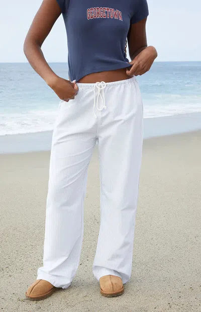 John Galt Women's Light Blue Striped Anastasia Sweatpants In White