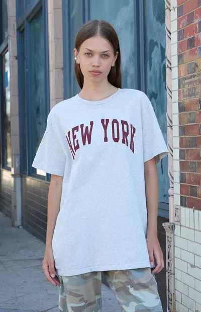 John Galt Women's Light Gray Penelope New York Oversized T-shirt In Multi