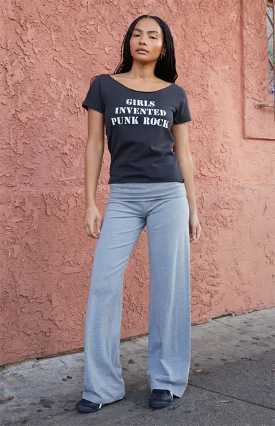 John Galt Women's Light Gray Priscilla Flare Pants In Melange In Blue