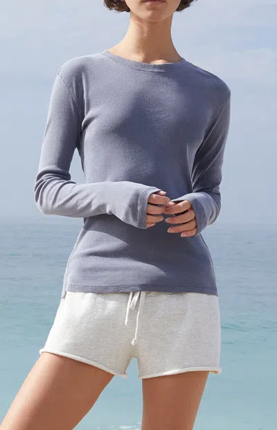 John Galt Women's Light Heather Soft Raw Cut Sweat Shorts In Gray