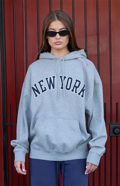 John Galt Women's Melange Christy New York Oversized Hoodie In Blue