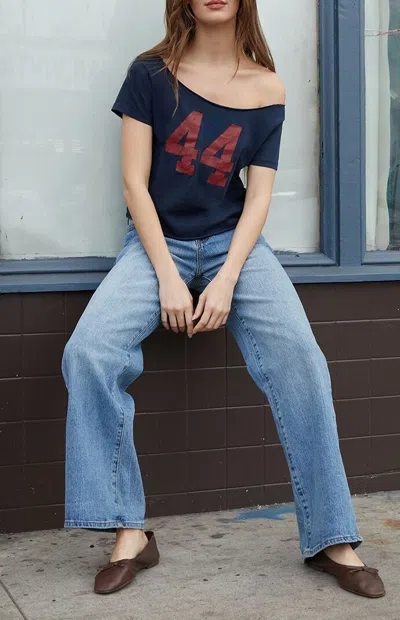 John Galt Women's Navy 44 Robyn Off-the-shoulder Top In Blue