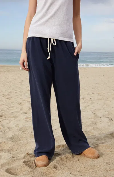 John Galt Women's Navy Anastasia Tie Baggy Sweatpants