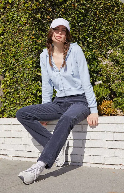 John Galt Women's Navy Corduroy Straight Leg Pants In Blue