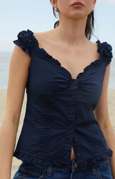 John Galt Women's Navy Elara Top In Blue