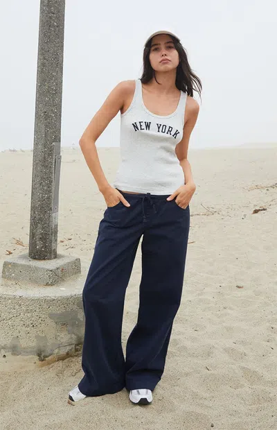 John Galt Women's Navy Frankie Low Rise Baggy Pants