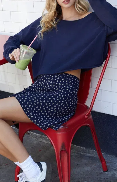 John Galt Women's Navy Wide Neck Sweater In Multi