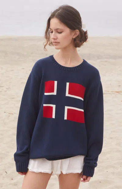 John Galt Women's Nico Flag Sweater In Blue