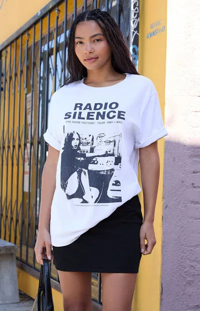 John Galt Women's Penelope Radio Silence Oversized T-shirt In White