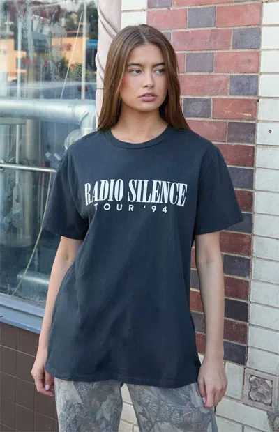 John Galt Women's Penelope Radio Silence Tour Oversized T-shirt In Black