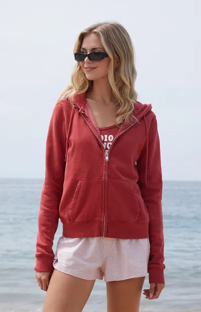 John Galt Women's Red Alana Zip Up Hoodie
