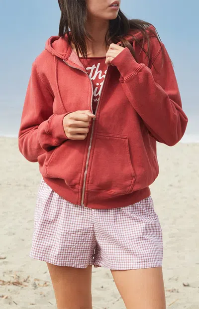 John Galt Women's Red Christy Full Zip Hoodie