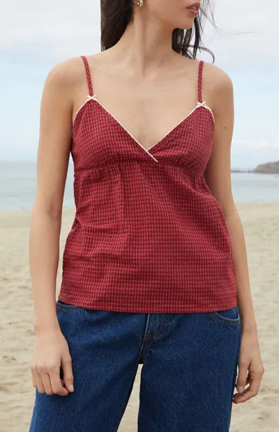 John Galt Women's Red Plaid Edith Tank Top