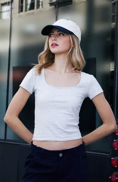 John Galt Women's Silver Brenna Short Sleeve Top