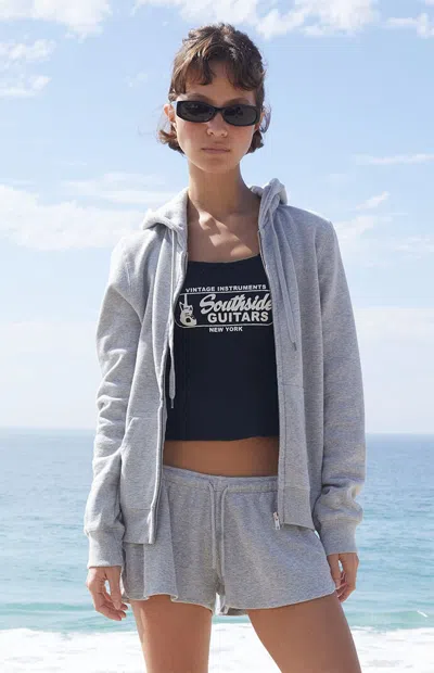 John Galt Women's Silver Zip Up Hoodie