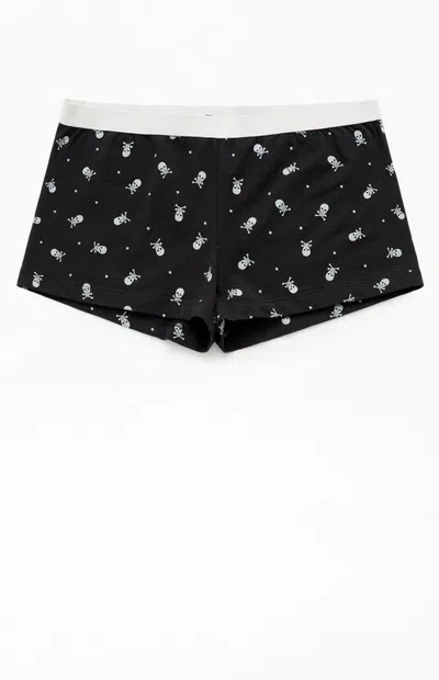 John Galt Women's Skull & Bones Boyshorts In Black