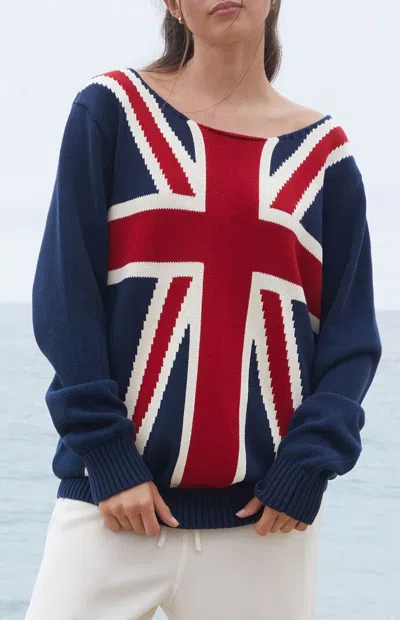 John Galt Women's Uk Flag Nico Sweater In Blue