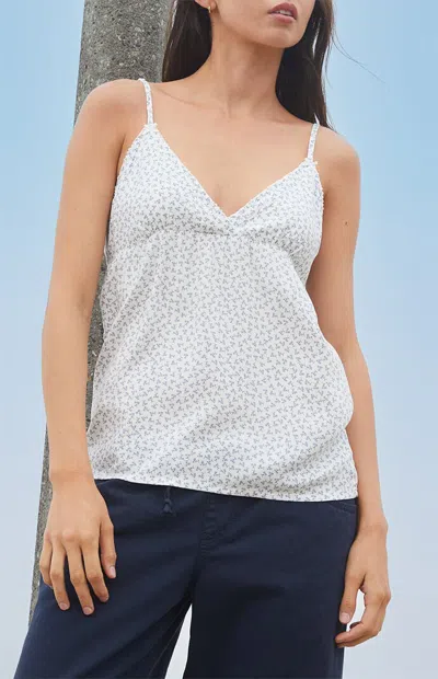 John Galt Women's White & Black Floral Edith Tank Top In White/black In Multi