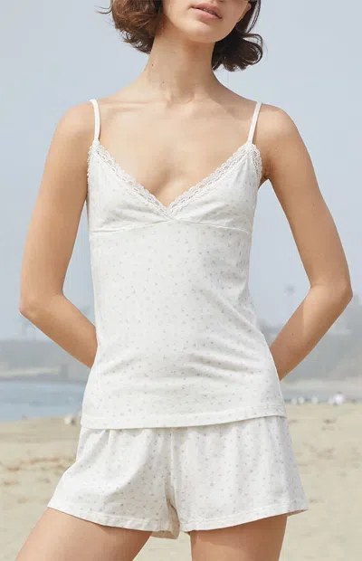 John Galt Women's White & Pink Floral Amara Lace Tank Top In White/pink In Multi