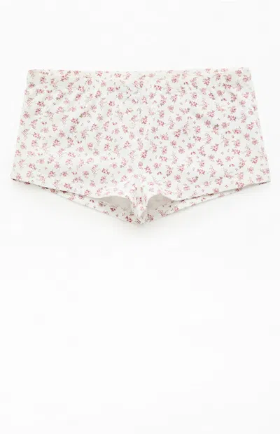John Galt Women's White Floral Bow Boxer Shorts In Multi