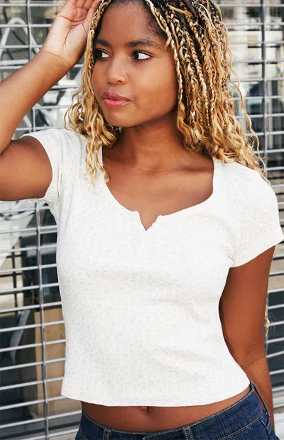 John Galt Women's White Floral Zelly Short Sleeve Top In Multi