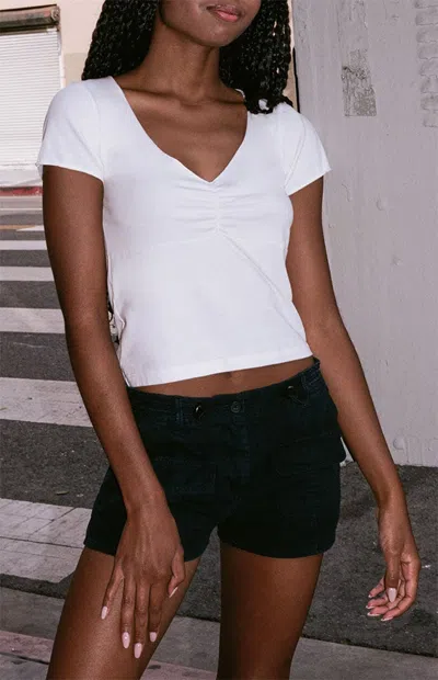 John Galt Women's White Gina Cinched Top