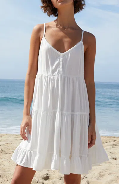 John Galt Women's White Tiered Mini Dress