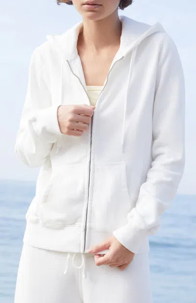 John Galt Women's White Zip Up Hoodie
