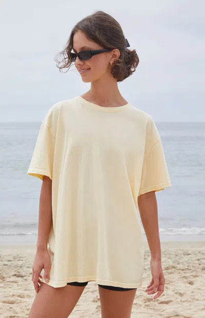 John Galt Women's Yellow Basic Oversized T-shirt