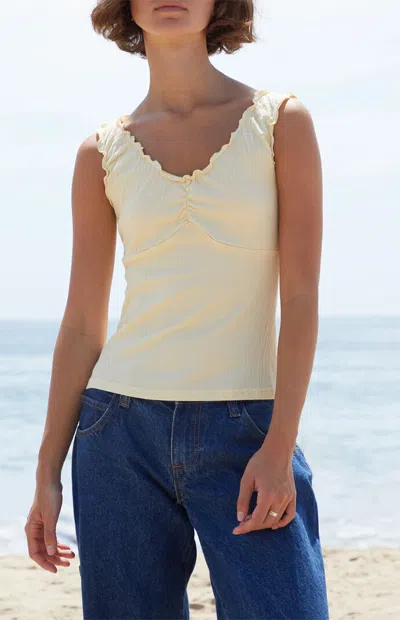 John Galt Women's Yellow Crinkle Malena Top