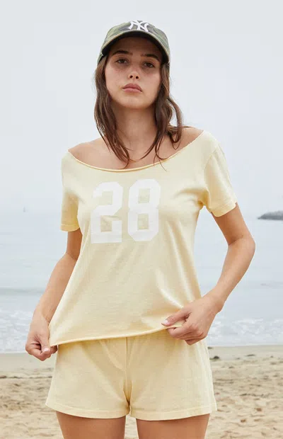 John Galt Women's Yellow Robyn 28 Off-the-shoulder Top