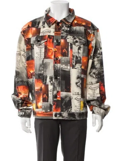 Pre-owned John Geiger Graphic Print Denim Jacket In Multi