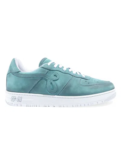 John Geiger Men's Gf-01 Suede Low-top Trainers In Teal