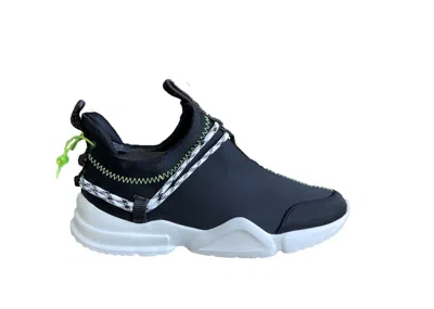 Pre-owned John Geiger Men's  002 Low Sneakers In Black/lime