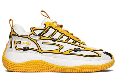 Pre-owned John Geiger Men's  004 412 Day Sneakers In White/yellow/black