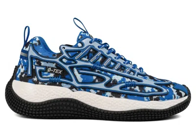 Pre-owned John Geiger Men's  004 Arctic Blue Sneakers In Blue Camo/black