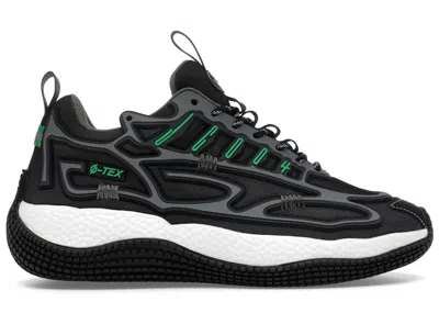 Pre-owned John Geiger Men's  004 Cyber Matrix Sneakers In Grey/neon Green In Multi