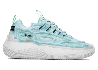 Pre-owned John Geiger Men's  004 Ice Glow Sneakers In White/teal In Multi