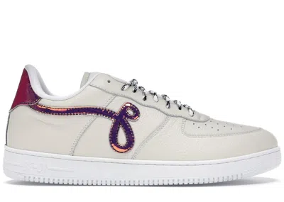 Pre-owned John Geiger Men's  Gf01 Offwhite Pebbled Leather Sneakers In Off White/iridescent