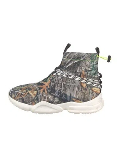 Pre-owned John Geiger Neoprene Camouflage Print Chunky Sneakers In Multicolor