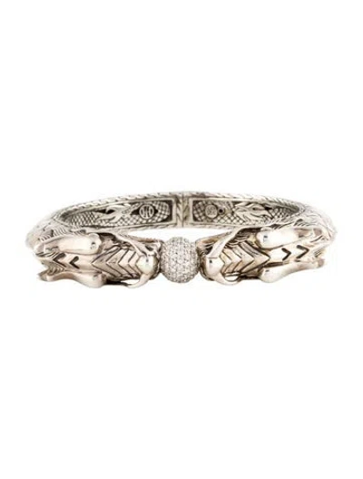 Pre-owned John Hardy 1.29ctw Diamond Naga Bangle, 6.75" In Multicolor