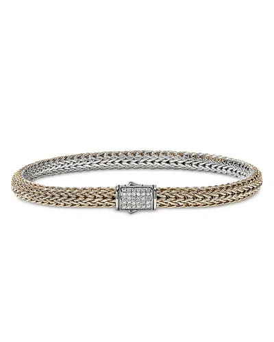 John Hardy 14k Bonded Gold & Sterling Silver Icon Reversible Woven Link Bracelet, 5mm