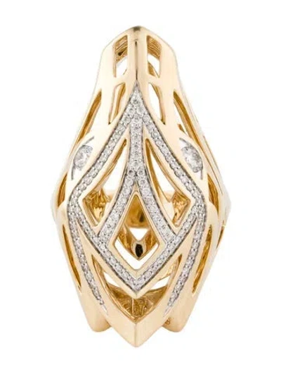 Pre-owned John Hardy 14k Diamond Naga Cocktail Ring In Multi