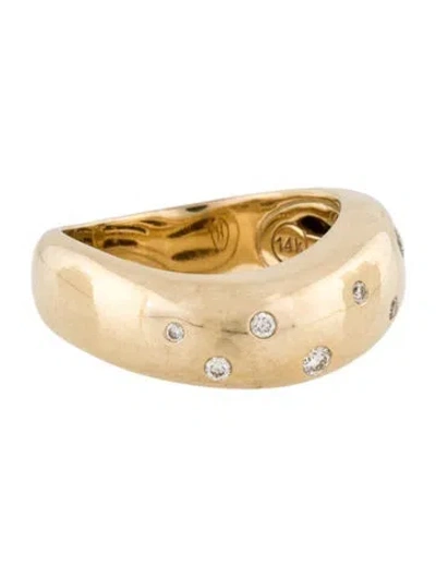 Pre-owned John Hardy 14k Diamond Surf Ring In Multi