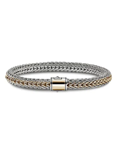 John Hardy 14k Yellow Bonded Gold & Silver Icon Reversible Woven Bracelet, 6.5mm