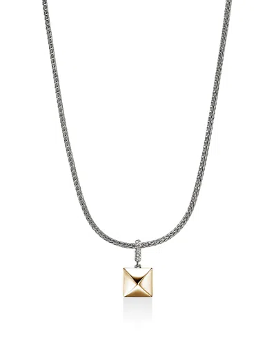 John Hardy 14k Yellow Gold & Sterling Silver Icon Diamond Pyramid Pendant Necklace, 16-18 In Multi